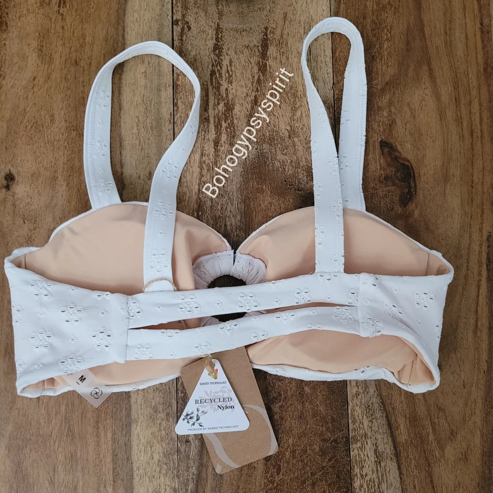$78 Berlook Ruched Floral Cutout Bikini top & O-Ring High Cut Bikini…